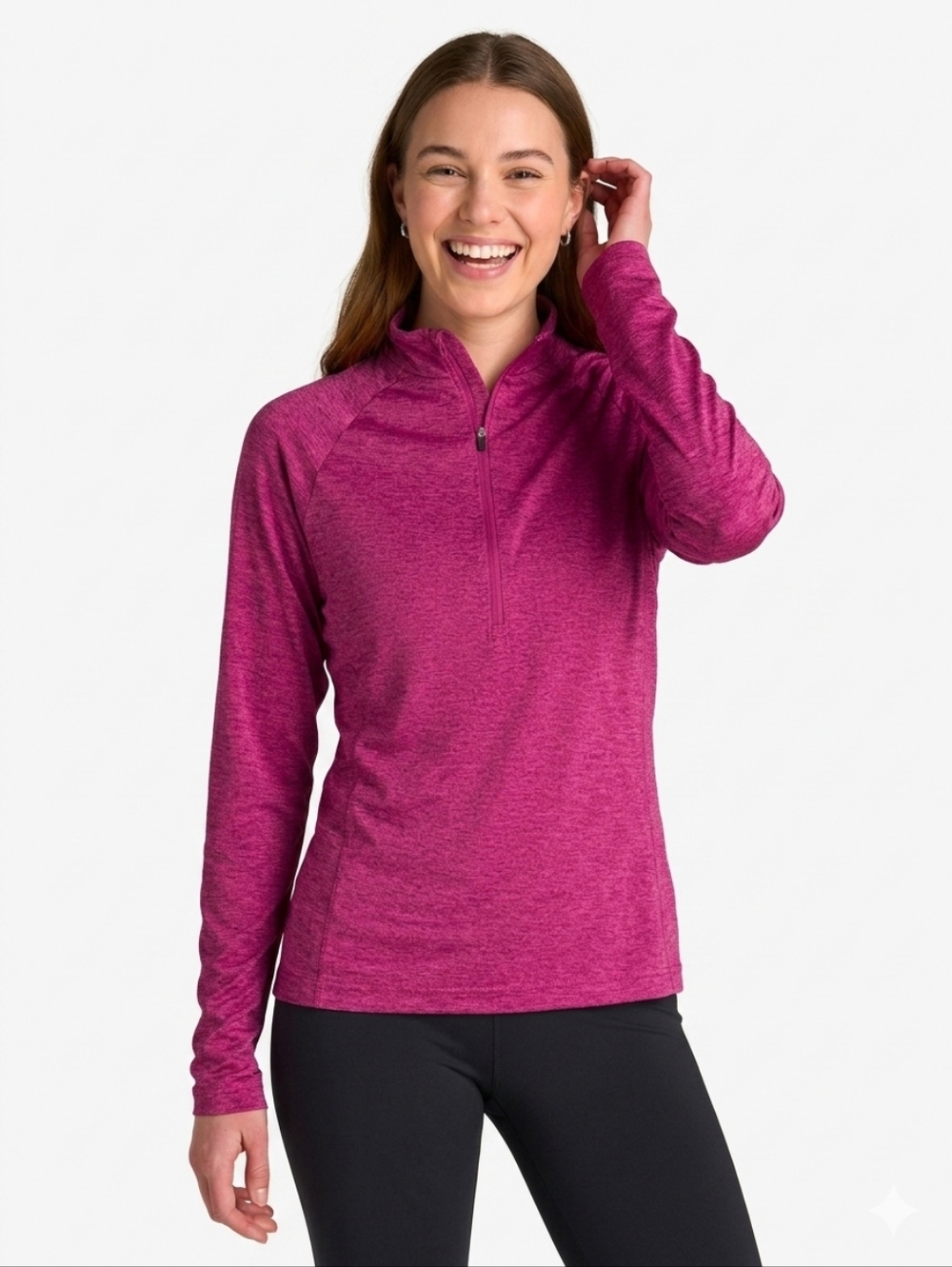 Champion Duo Dry Heathered Purple Quarter-Zip Pullover